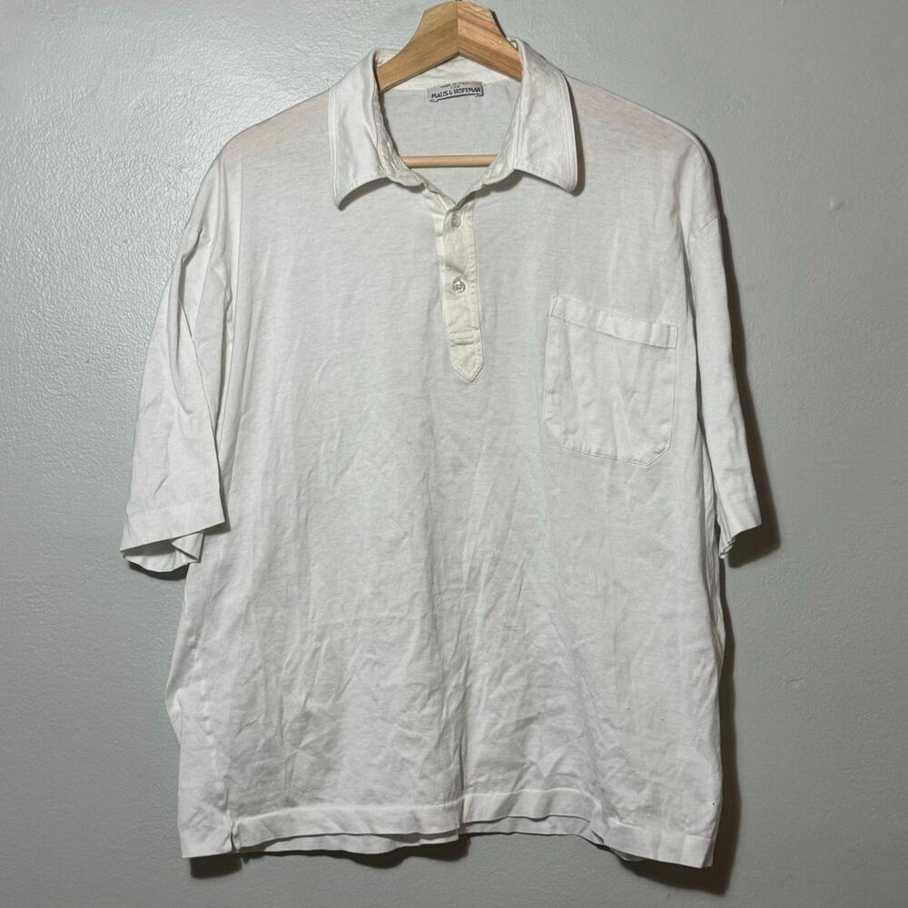 VTG Men's Size EU 46/US S Maus & Hoffman White One Pocket Polo Made in Italy